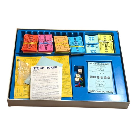 VTG Stock Ticker Board Game Deluxe Edition Complete Copp Clark Wooden Die USA - Picture 3 of 9